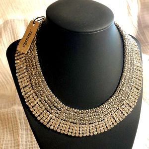 NATASHA SPARKLING FACETED CRYSTAL CHOKER COLLAR NECKLACE NWT!